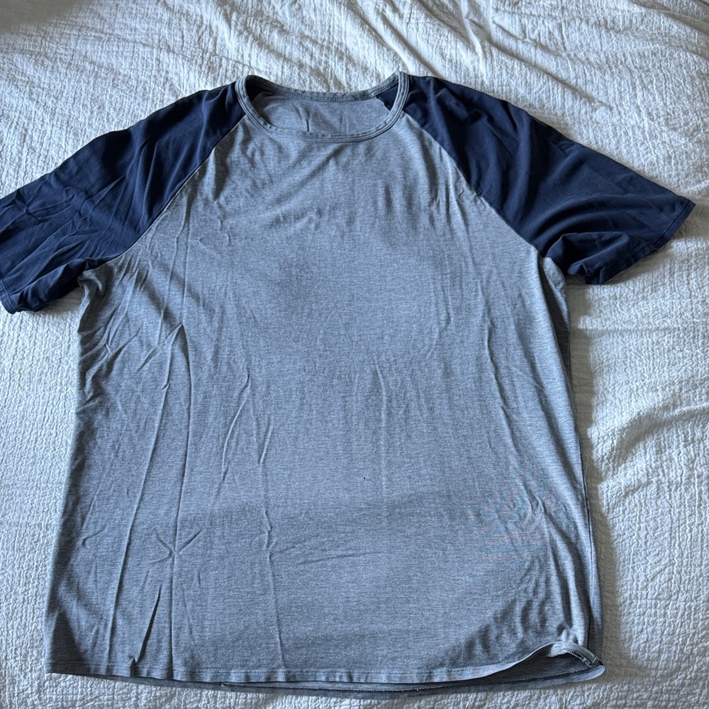 lululemon athletica Gray and Navy Short Sleeve Tee